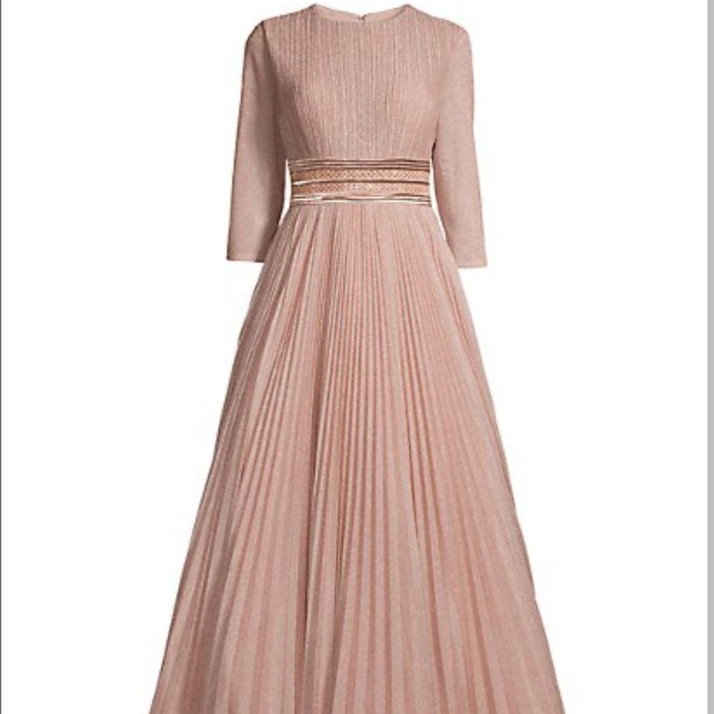 Mac Duggal Shimmering Pleated A-line gown BNWT